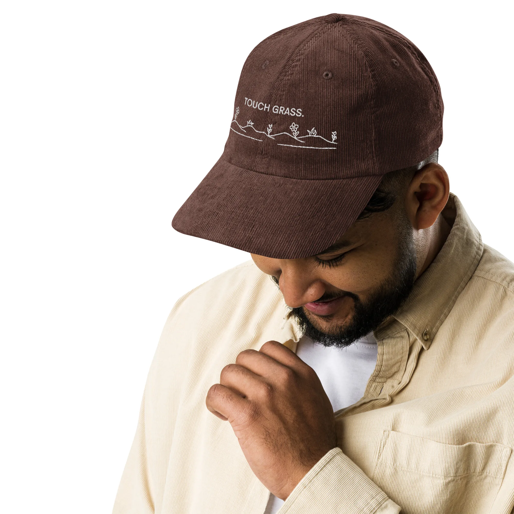 "Touch Grass" Vintage corduroy cap - Image 6